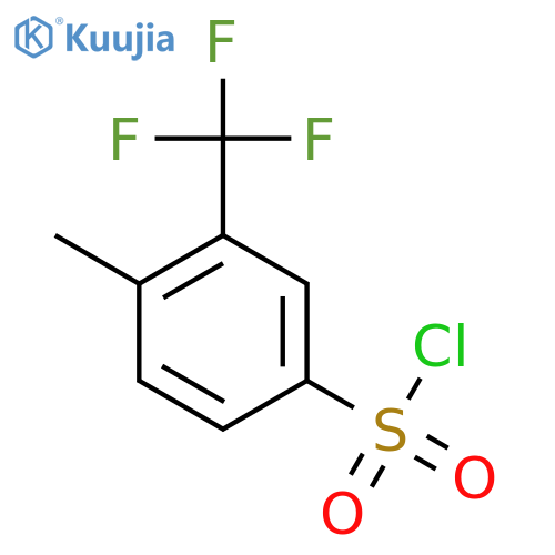 4-Methyl-3-(trifluoromethyl)benzene-1-sulfonyl chloride structure