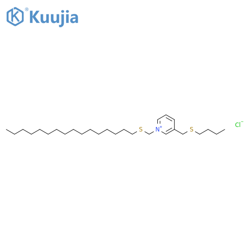 Pyridinium, 3-[(butylthio)methyl]-1-[(hexadecylthio)methyl]-, chloride structure