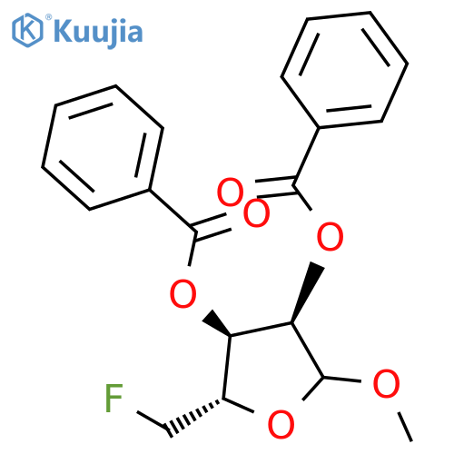 D-Ribofuranoside, methyl 5-deoxy-5-fluoro-, dibenzoate structure