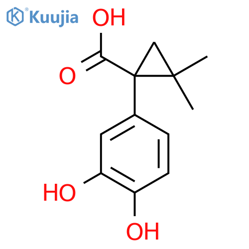 1-(3,4-dihydroxyphenyl)-2,2-dimethylcyclopropane-1-carboxylic acid structure