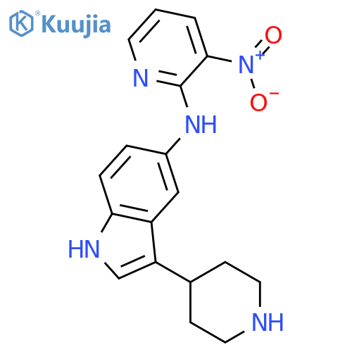 1H-Indol-5-amine, N-(3-nitro-2-pyridinyl)-3-(4-piperidinyl)- structure