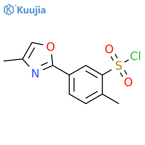 2-methyl-5-(4-methyl-1,3-oxazol-2-yl)benzene-1-sulfonyl chloride structure