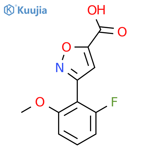 3-(2-fluoro-6-methoxyphenyl)-1,2-oxazole-5-carboxylic acid structure