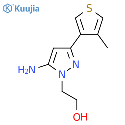 2-5-amino-3-(4-methylthiophen-3-yl)-1H-pyrazol-1-ylethan-1-ol structure