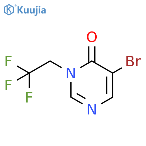5-bromo-3-(2,2,2-trifluoroethyl)-3,4-dihydropyrimidin-4-one structure