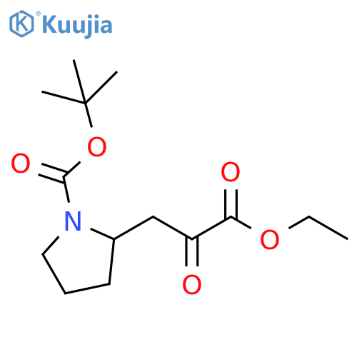 2-(2-Ethoxycarbonyl-2-oxo-ethyl)-pyrrolidine-1-carboxylic acid tert-butyl ester structure