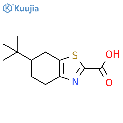 6-tert-butyl-4,5,6,7-tetrahydro-1,3-benzothiazole-2-carboxylic acid structure