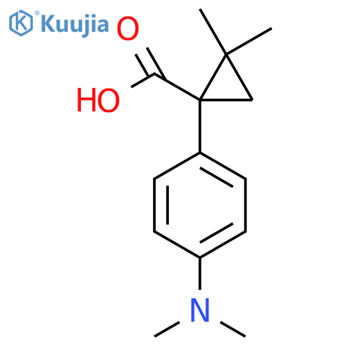 1-4-(dimethylamino)phenyl-2,2-dimethylcyclopropane-1-carboxylic acid structure