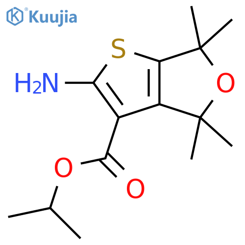 propan-2-yl 2-amino-4,4,6,6-tetramethyl-4H,6H-thieno2,3-cfuran-3-carboxylate structure