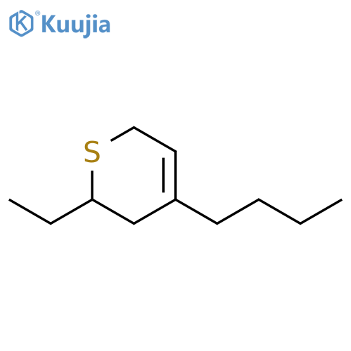 2H-Thiopyran, 4-butyl-2-ethyl-3,6-dihydro- structure