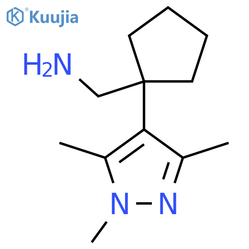 1-(trimethyl-1H-pyrazol-4-yl)cyclopentylmethanamine structure