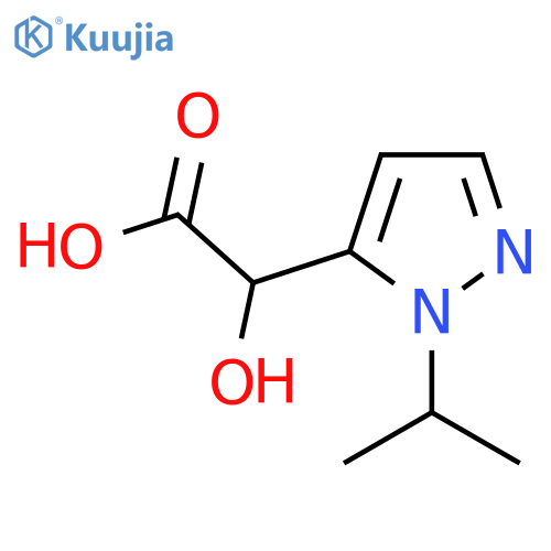 2-hydroxy-2-1-(propan-2-yl)-1H-pyrazol-5-ylacetic acid structure