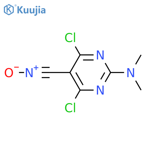 5-Pyrimidinecarbonitrile, 4,6-dichloro-2-(dimethylamino)-, N-oxide structure