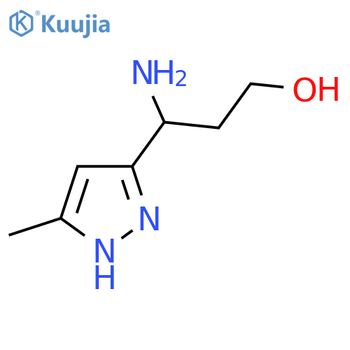 3-amino-3-(5-methyl-1H-pyrazol-3-yl)propan-1-ol structure