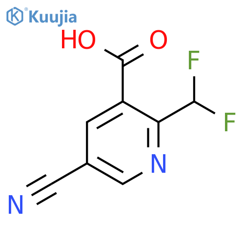 5-cyano-2-(difluoromethyl)pyridine-3-carboxylic acid structure