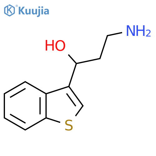 3-amino-1-(1-benzothiophen-3-yl)propan-1-ol structure