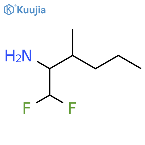 1,1-difluoro-3-methylhexan-2-amine structure