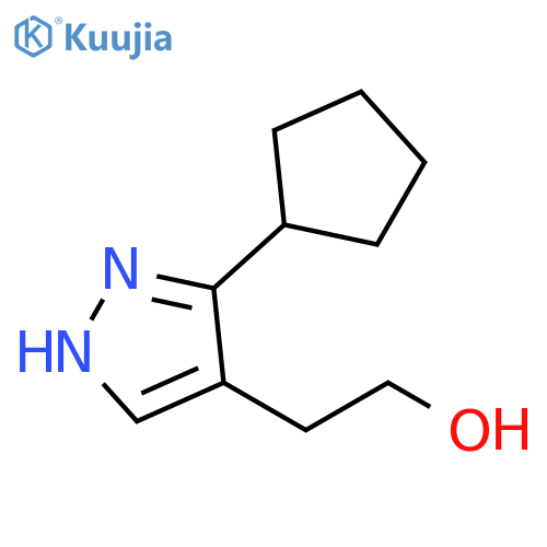 2-(5-cyclopentyl-1H-pyrazol-4-yl)ethan-1-ol structure