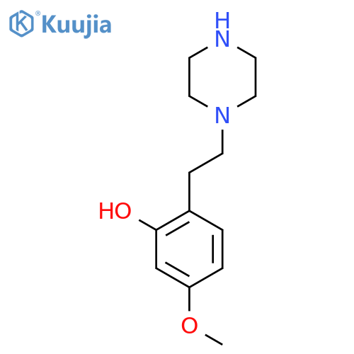 5-Methoxy-2-[2-(piperazin-1-yl)ethyl]phenol structure