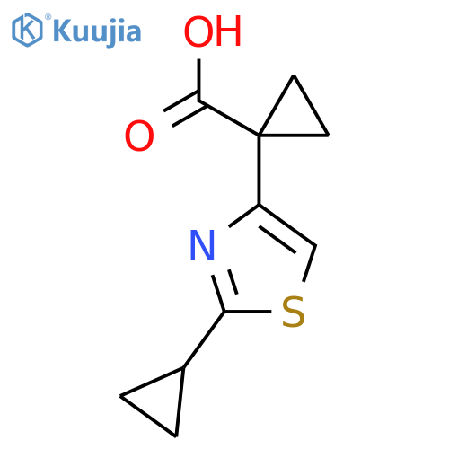 1-(2-cyclopropyl-1,3-thiazol-4-yl)cyclopropane-1-carboxylic acid structure