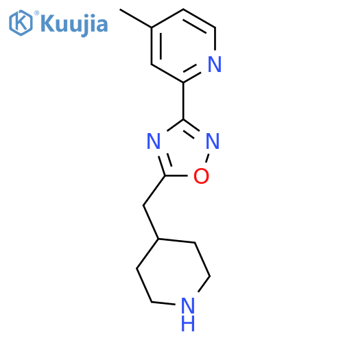 4-methyl-2-{5-(piperidin-4-yl)methyl-1,2,4-oxadiazol-3-yl}pyridine structure