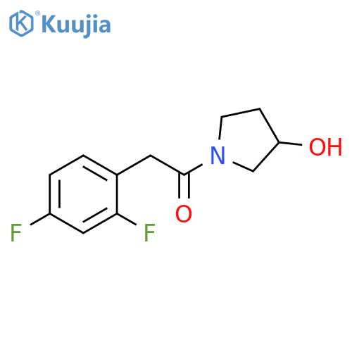 2-(2,4-difluorophenyl)-1-(3-hydroxypyrrolidin-1-yl)ethan-1-one structure