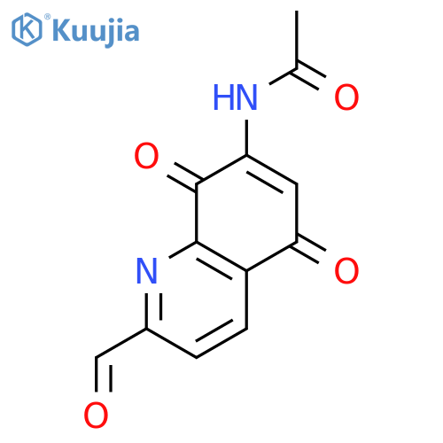 Acetamide,N-(2-formyl-5,8-dihydro-5,8-dioxo-7-quinolinyl)- structure