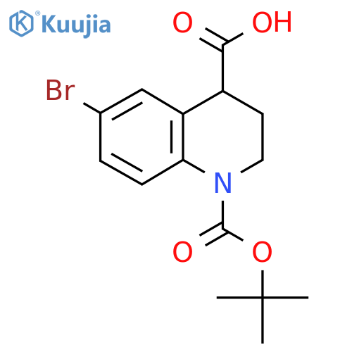 6-Bromo-1-[(tert-butoxy)carbonyl]-1,2,3,4-tetrahydroquinoline-4-carboxylic acid structure