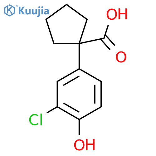 1-(3-chloro-4-hydroxyphenyl)cyclopentane-1-carboxylic acid structure