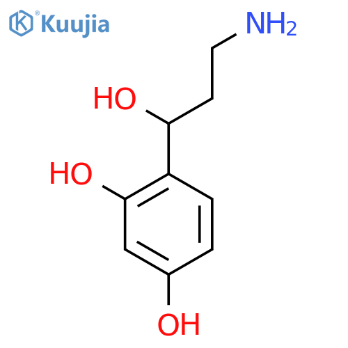 4-(3-amino-1-hydroxypropyl)benzene-1,3-diol structure