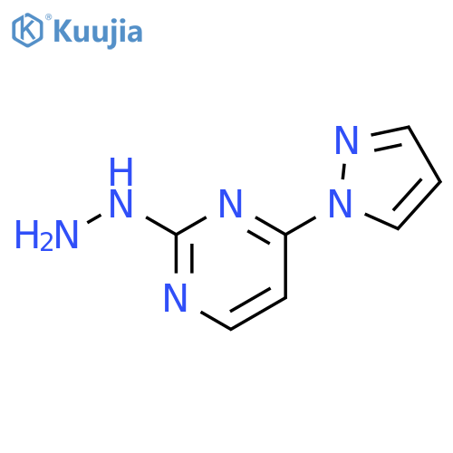 2-hydrazinyl-4-(1H-pyrazol-1-yl)pyrimidine structure