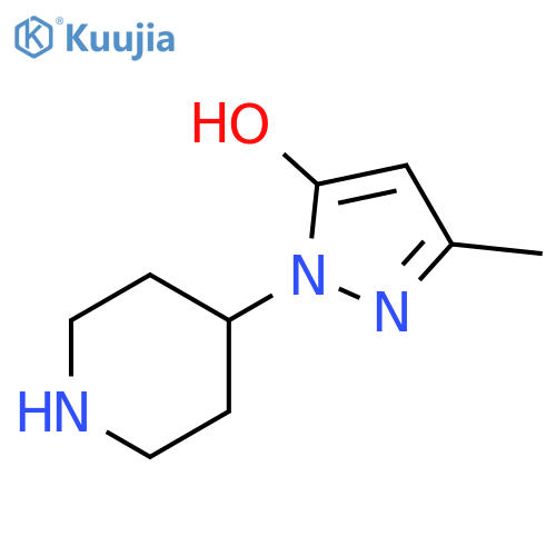 3-methyl-1-(piperidin-4-yl)-1H-pyrazol-5-ol structure