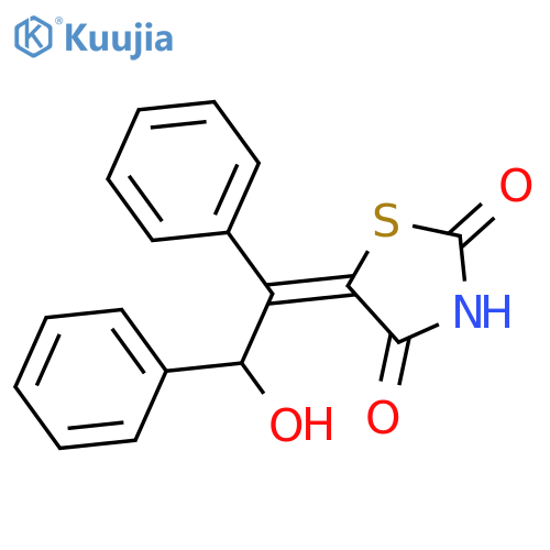 2,4-Thiazolidinedione, 5-(2-hydroxy-1,2-diphenylethylidene)-, (E)- structure
