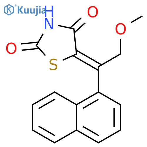 2,4-Thiazolidinedione, 5-[2-methoxy-1-(1-naphthalenyl)ethylidene]-, (E)- structure
