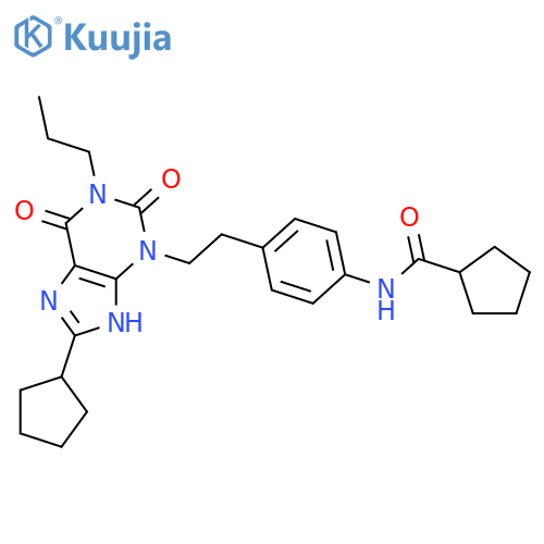 Cyclopentanecarboxamide,N-[4-[2-(8-cyclopentyl-1,2,6,9-tetrahydro-2,6-dioxo-1-propyl-3H-purin-3-yl)ethyl]phenyl]- structure