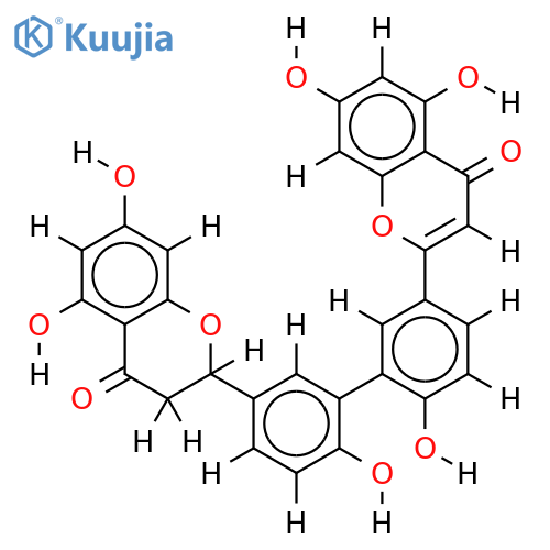 2S,3-Dihydro-4',4''',5,5",7,7"-Hexahydroxy-3',3'''-biflavone structure