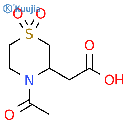 2-(4-acetyl-1,1-dioxo-1lambda6-thiomorpholin-3-yl)acetic acid structure