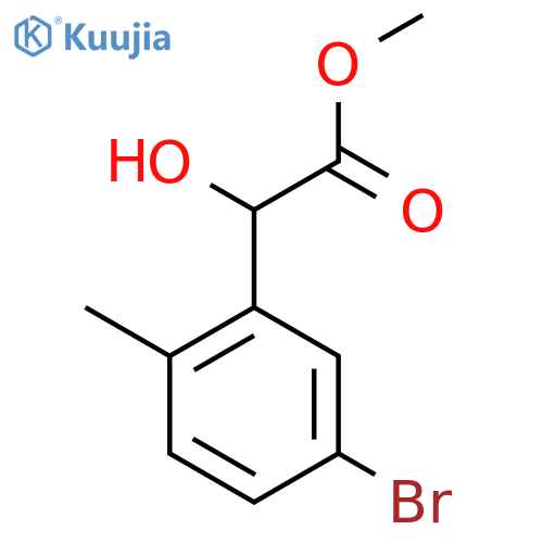 methyl 2-(5-bromo-2-methylphenyl)-2-hydroxyacetate structure