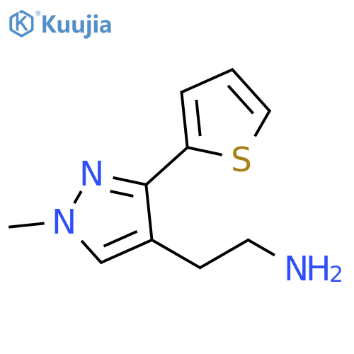 2-(1-methyl-3-(thiophen-2-yl)-1H-pyrazol-4-yl)ethan-1-amine structure