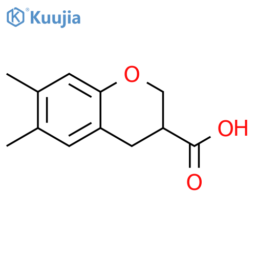 6,7-dimethyl-3,4-dihydro-2H-1-benzopyran-3-carboxylic acid structure