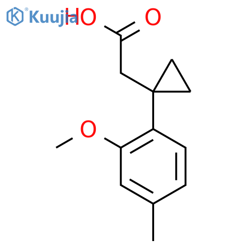2-1-(2-methoxy-4-methylphenyl)cyclopropylacetic acid structure