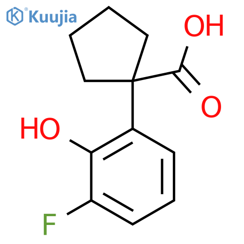 1-(3-fluoro-2-hydroxyphenyl)cyclopentane-1-carboxylic acid structure