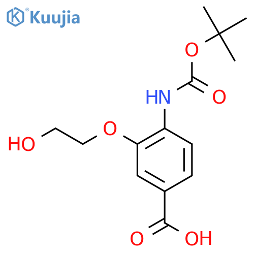 4-{[(Tert-butoxy)carbonyl]amino}-3-(2-hydroxyethoxy)benzoic acid structure