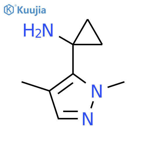 1-(1,4-dimethyl-1H-pyrazol-5-yl)cyclopropan-1-amine structure