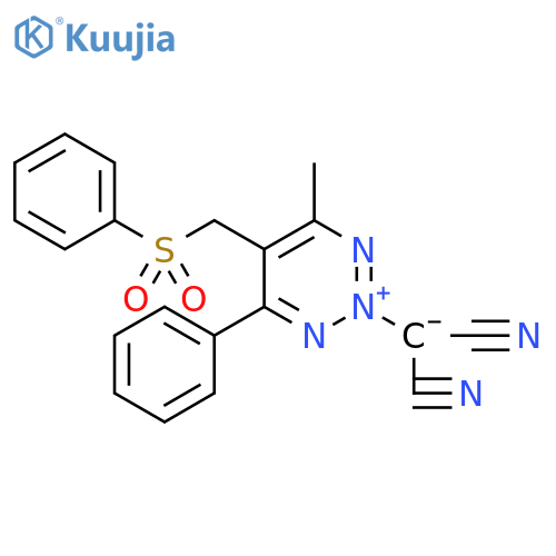 1,2,3-Triazinium, 2-(dicyanomethyl)-4-methyl-6-phenyl-5-[(phenylsulfonyl)methyl]-, inner salt structure