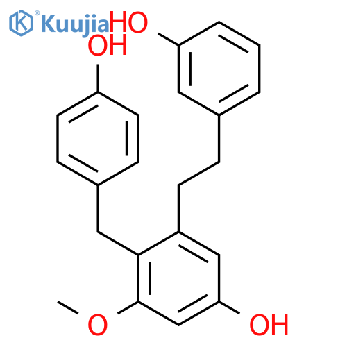 Phenol,3-[2-(3-hydroxyphenyl)ethyl]-4-[(4-hydroxyphenyl)methyl]-5-methoxy- structure