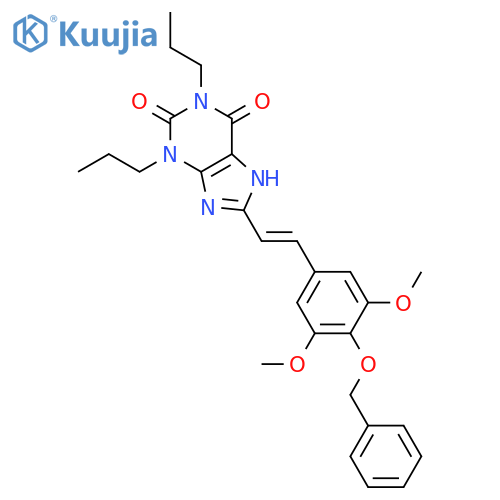 1H-Purine-2,6-dione,8-[2-[3,5-dimethoxy-4-(phenylmethoxy)phenyl]ethenyl]-3,7-dihydro-1,3-dipropyl-,(E)- (9CI) structure