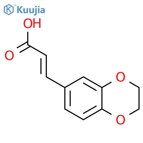 (2E)-3-(2,3-dihydro-1,4-benzodioxin-6-yl)prop-2-enoic acid structure