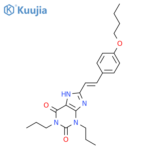 1H-Purine-2,6-dione,8-[2-(4-butoxyphenyl)ethenyl]-3,7-dihydro-1,3-dipropyl-, (E)- (9CI) structure
