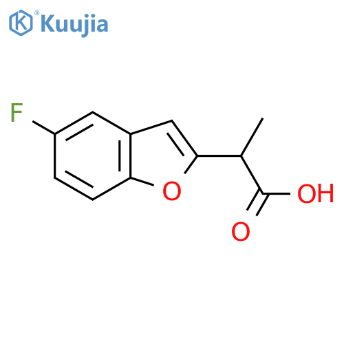 2-(5-Fluoro-1-benzofuran-2-yl)propanoic acid structure